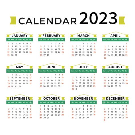 Calendário Verde 2023 Png 2023 Simples Calendário Imagem Png E