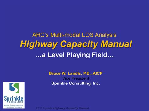Highway Capacity Manual The Atlanta Regional Commission