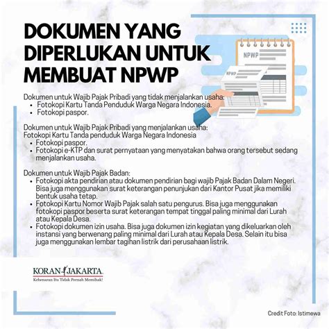 Cara Mudah Membuat Npwp Online Infografis Koran Jakarta