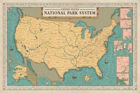 National Park System Units Map Hikeanddraw