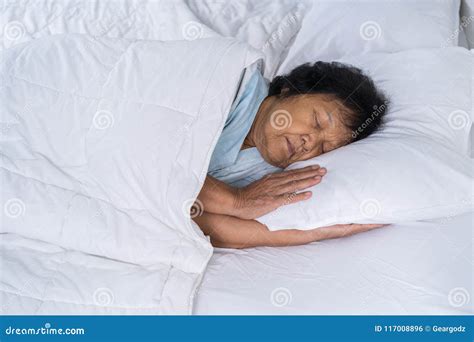 Old Woman Sleeping On A Bed Stock Photo Image Of Adult Beautiful
