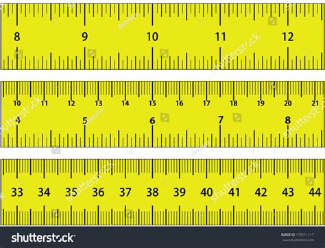Set Three Different Types Rulers One Stock Vector 179111117 Shutterstock