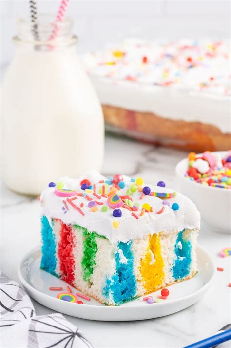 Rainbow Jello Poke Cake Princess Pinky Girl
