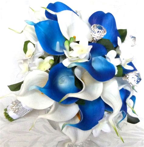 Blue And White Real Touch Calla Lily Bouquet Real Touch Calla Lily With