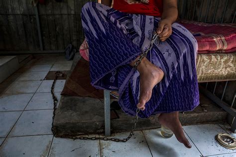 Indonesia Shocking Photos Of Disabled And Mentally Ill People Kept Chained Up In Sheds