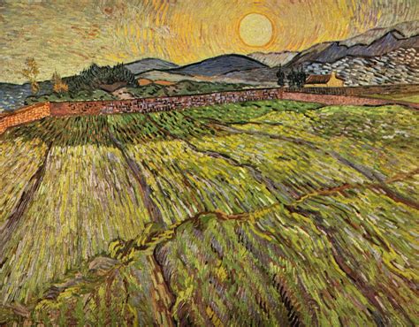 Vincent Van Gogh Enclosed Field With Rising Sun Vincent Van Gogh