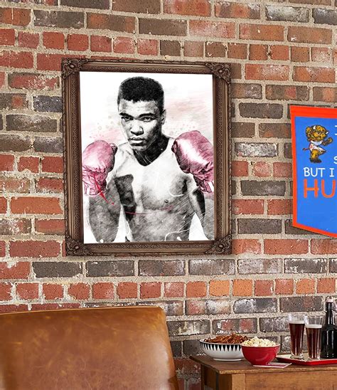 Muhammad Ali Poster Boxing Hand Drawn Poster Canvas Art Print Man Cave