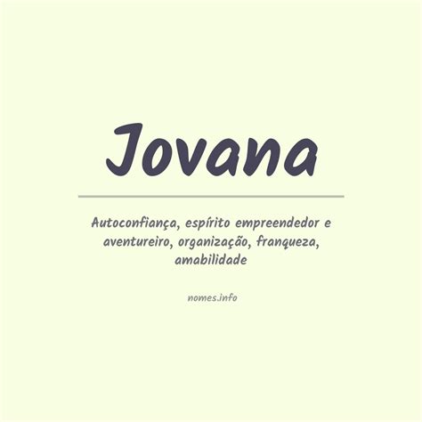 Significado Do Nome Jovana