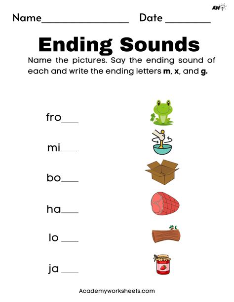 The Ultimate Ending Sounds Worksheets Free Academy Worksheets