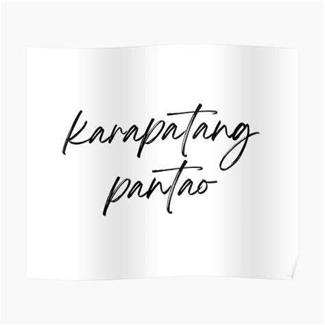Karapatang Pantao Pinoy Design Poster For Sale By Furymighty Redbubble