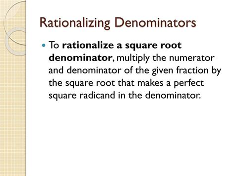 PPT Rationalizing Denominators And Numerators Of Radical Expressions