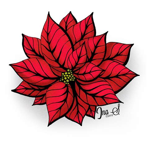 How To Draw Poinsettia Christmas Art Projects Poinsettia Drawings