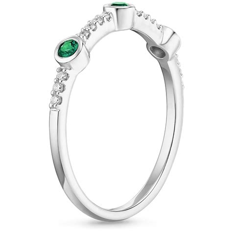 Adley Lab Created Emerald And Diamond Ring In Platinum
