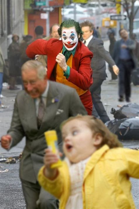 Joker Running After Prince Charles Running Joker Running Memes Charles Meme Joker Meme