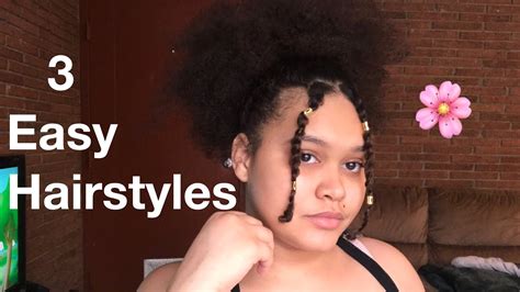 3 Quick And Easy Natural Hairstyles Youtube