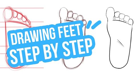 how to draw cartoon feet in 3 different views step by step drawing tutorial youtube