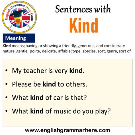 Sentences With Kind Kind In A Sentence And Meaning English Grammar Here