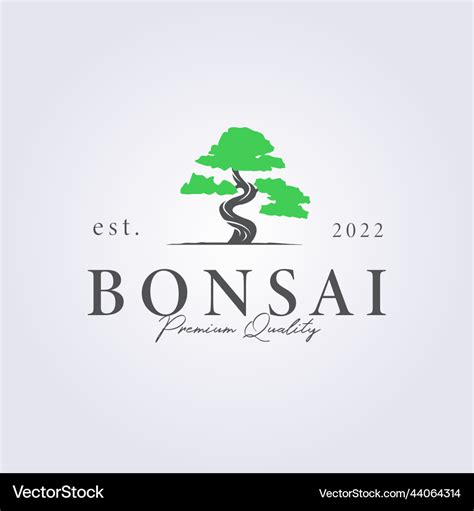 Green Bonsai Tree Logo Design Royalty Free Vector Image
