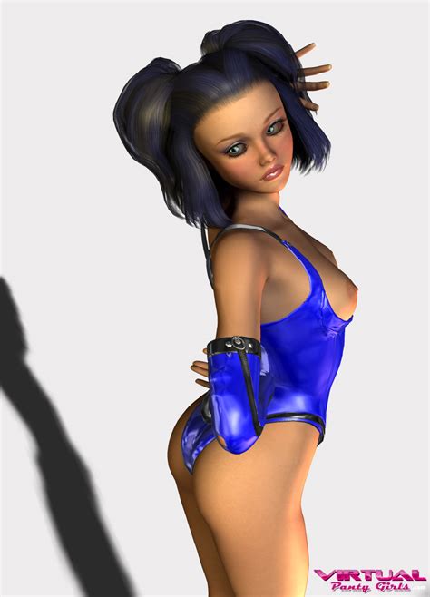 Erotic Amazing Realistic Girl In A Tight Blue Bright Fetish Dress