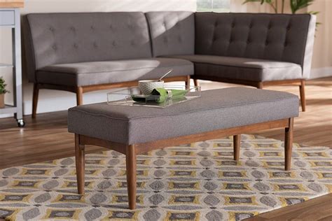 Baxton Studio Arvid Mid Century Modern Gray Fabric Upholstered Wood