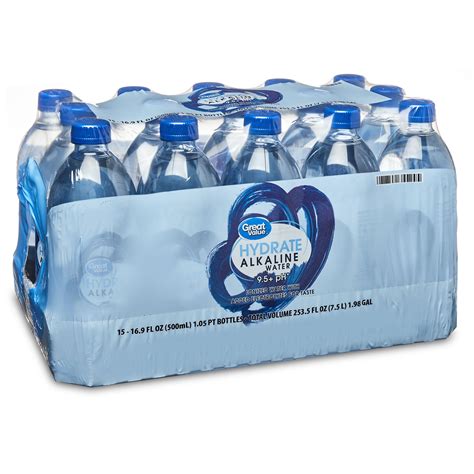 Great Value Hydrate Alkaline Water 169 Fl Oz 15 Count Bottles