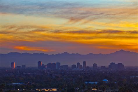 Phoenix Arizona Skyline At Sunset Dan Sorensen