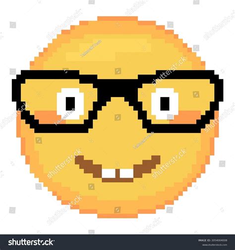 Pixel Art Nerd Emoji Face Icon Stock Vector Royalty Free 2054004008