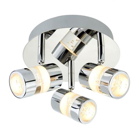 Searchlight Lighting Modern 3 Way Led Ip44 Chrome Bathroom Ceiling