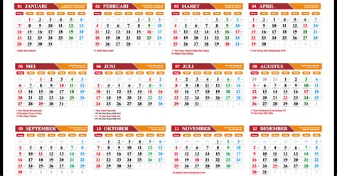 Gratis Kalender 2018 Pdf Lengkap Libur Nasional Dan Tanggal Jawa