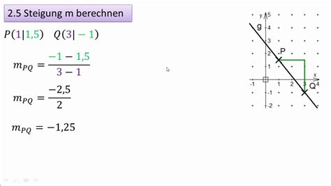 Die allgemeine form einer linearen funktion ist y = mx + n. 2.5 (4.5) Steigung m berechnen - YouTube