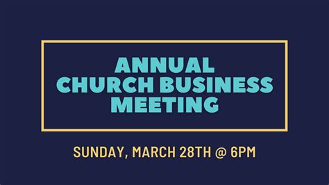 Annual Church Business Meeting Calvary Chapel Stone Mountain