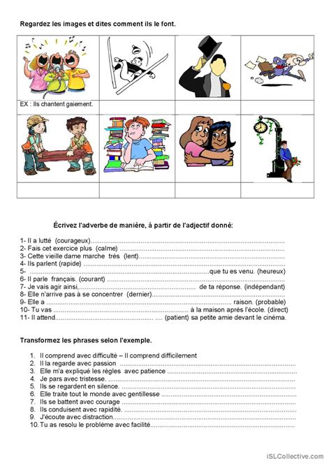 Adverbes de manière guide d Français FLE fiches pedagogiques pdf doc