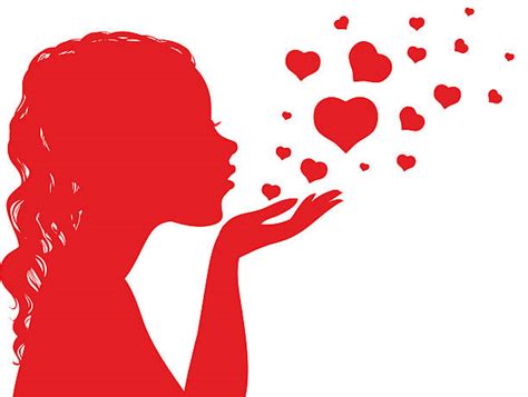 Silhouette Of A Blow Kiss Illustrations Royalty Free Vector Graphics