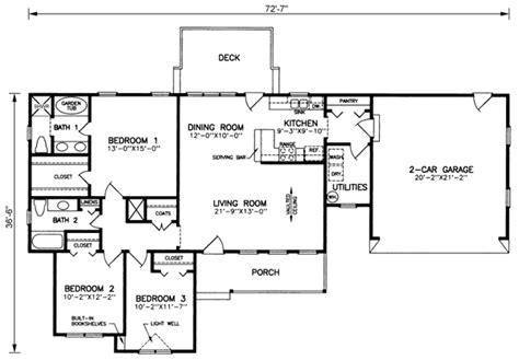 Traditional Style House Plans 1500 Square Foot Home 1 Story 3