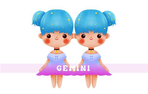 Gemini Zodiac Chibi Girl Graphic By Mylittledoodles · Creative Fabrica