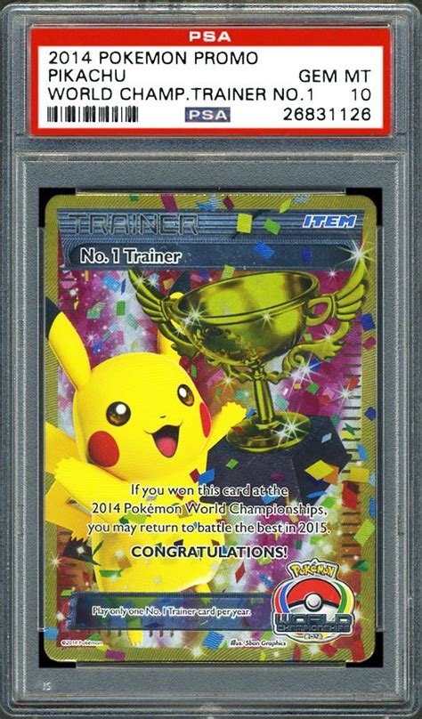 No 1 Trainer Pokemon Card 2014 Nintendo Pokemon Promo Pikachu World