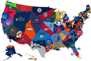 Cool Map Of What Sports Teams Are Most Popular In Every Us County