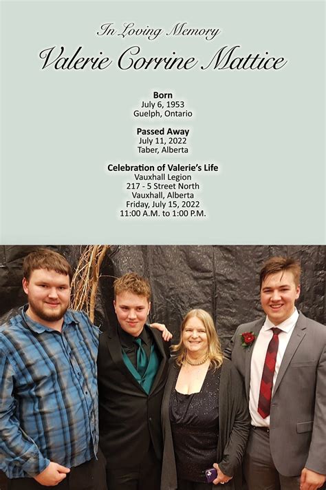 Valerie Mattice - 1953 - 2022 - Southland Funeral Chapel - Taber, Alberta