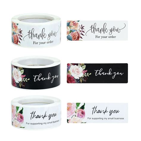120pcsroll Thank You For Your Order Stickers Paper Thank You Label