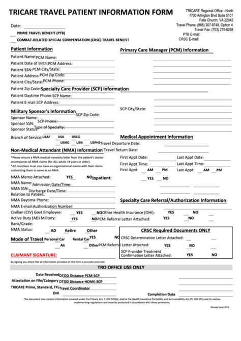 Details For Tricare Patient Referral Authorization Form Template And