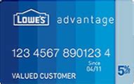 5% discount from all purchases made with the credit card. Lowes Advantage Card - Research and Apply