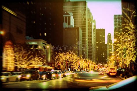 Holiday Lights On Michigan Avenue Stock Photo Image Of Color