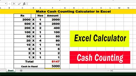How To Make Cash Counting Calculator In MS Excel YouTube