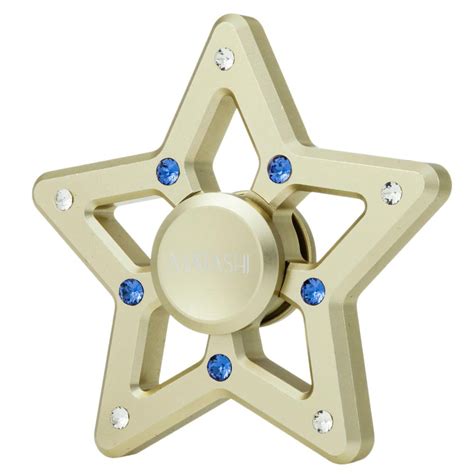 gold plated star fidget spinner toy hand finger spinner stress and anxiety relief toy promotes