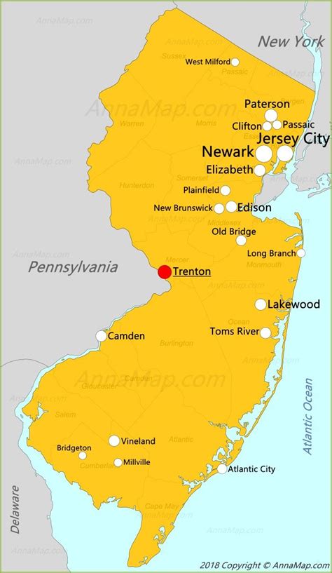 New Jersey Map United States Map Of New Jersey In 2023 Jersey