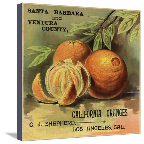 California Oranges Brand Los Angeles California Citrus Crate Label