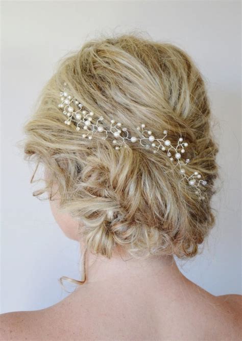 Pearl Crystal Hair Vine Wedding Hair Accessoriescustomised Bridal