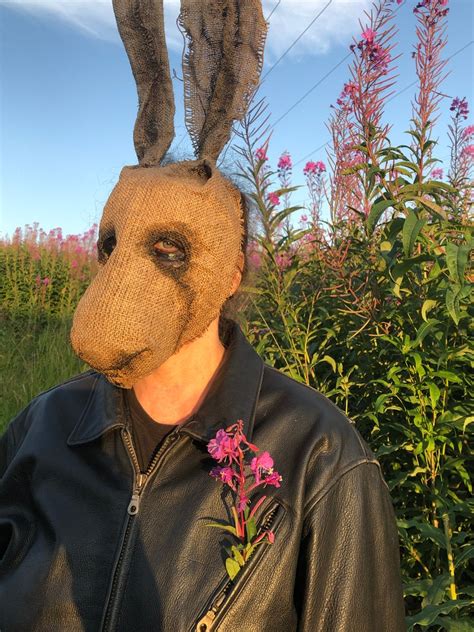 Creepy Rabbit Masquerade Masks Burlap Evil Easter Bunny Mask Etsy