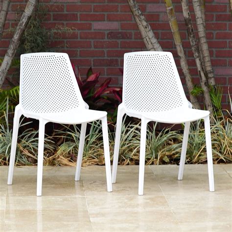 Find our collection of exquisite modern indoor chairs, from elegant upholstered armchairs to stylish barstools and counter stools. Atlantic Patio Miami Patio Dining Chair, White | LAVORIST