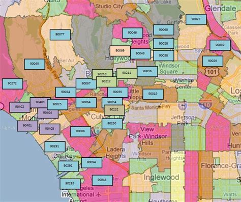 Los Angeles Ca Zip Code Map Zone Map